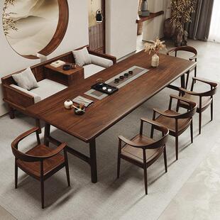 南美胡桃木厅OOG罗汉室床茶桌椅组合家用客中新式茶几办公实木泡