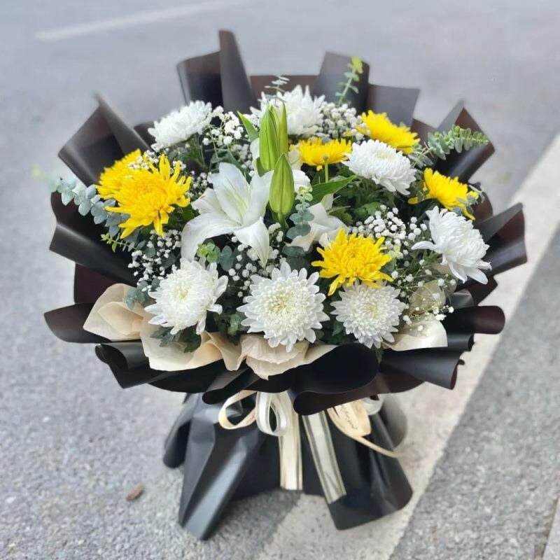 仿真花菊花清明节菊花花束仿真花扫墓祭奠追悼假