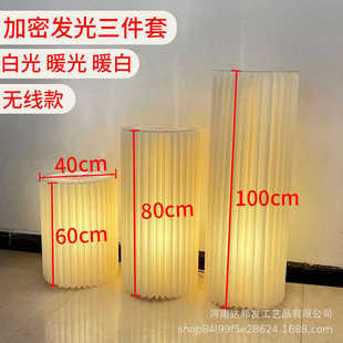 发光罗马柱甜品台展示架子婚庆折叠圆柱甜品台立柱直播间装饰摆件