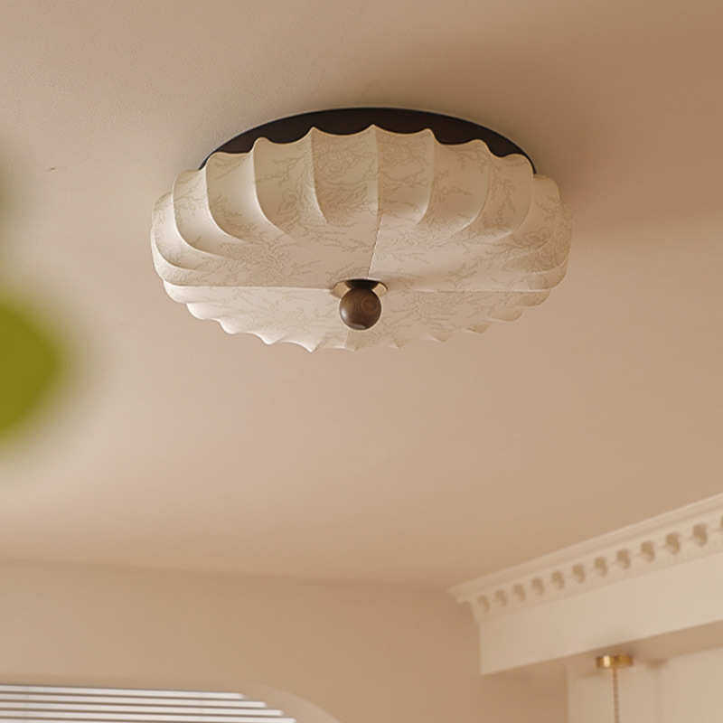 实木卧室灯吸顶灯中古法式复古客厅灯日式圆形简约大气布艺主卧灯,家装灯饰光源,智能吸顶灯,淘宝优惠券,粉丝福利购,淘宝优惠卷