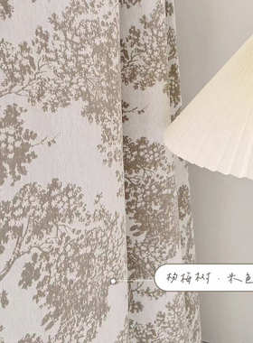 新款梅树提花雪客厅窗窗帘卧室尼尔2022面料法式帘布杨洛可可窗帘