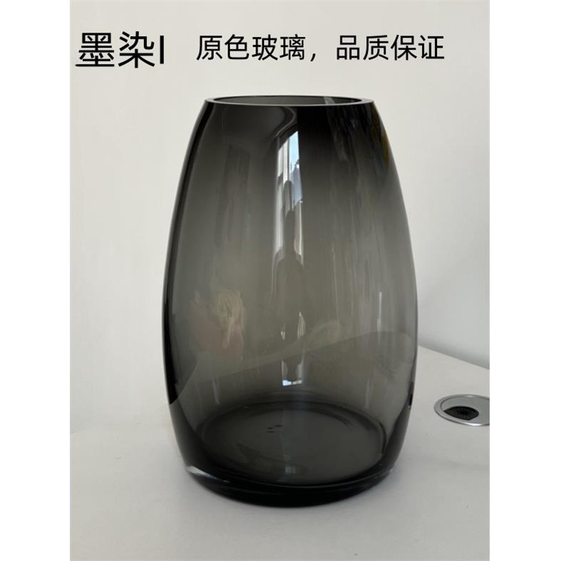 原色I墨水染色高端玻璃花瓶透明客厅插花郁金香百合桌装饰花容器