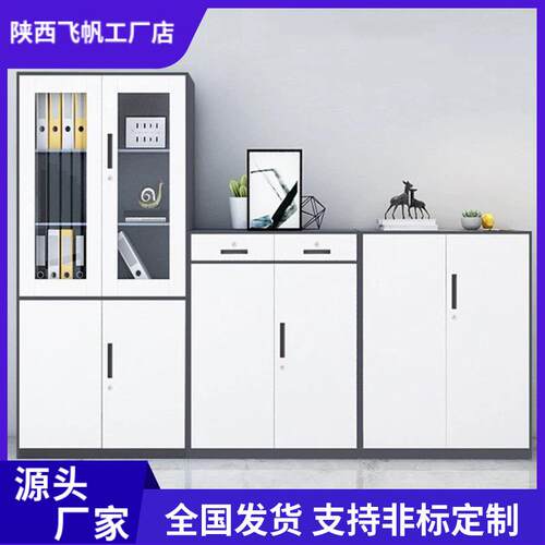 窄边办公文件柜资料柜钢制铁皮储物柜带锁凭证柜档案柜办公柜