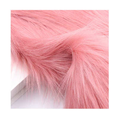 秋冬素色人造长毛绒服装面料现货 舒适保暖帽檐用料箱包毛领布料