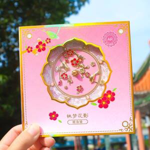金属手持国风文创浮雕精品镜子手工定制旅游随身化妆镜纪念礼物品