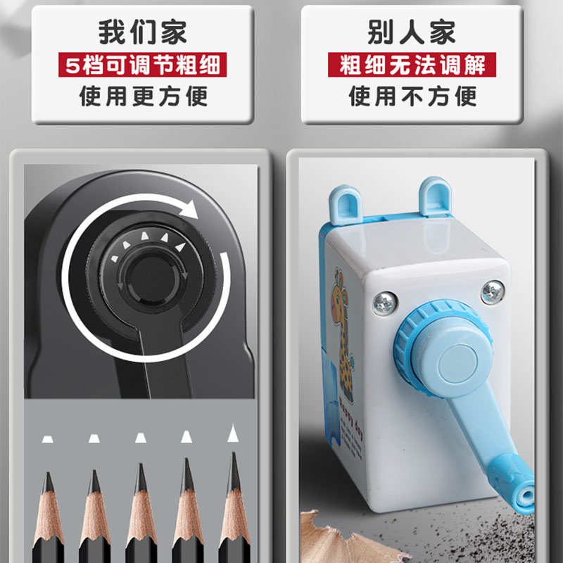 卷笔刀手摇转笔刀小学生专用自动进铅削笔刀美术生炭笔速写削铅笔