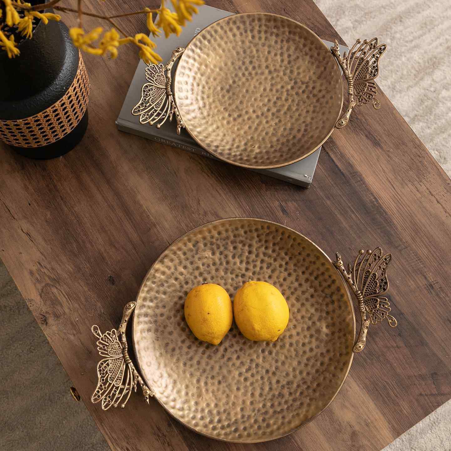 覆古创意装饰器皿蝴蝶小果盘客厅家用轻奢铁艺果篓零食盘金属托,家居饰品,果盘/果篓,淘宝优惠券,粉丝福利购,淘宝优惠卷