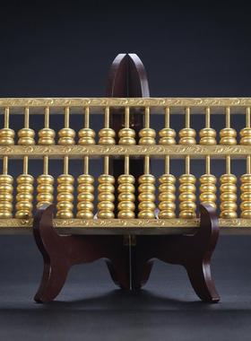 高档思 铜老式如摆意金算盘家居客厅开装友饰品玄关业礼品摆设件