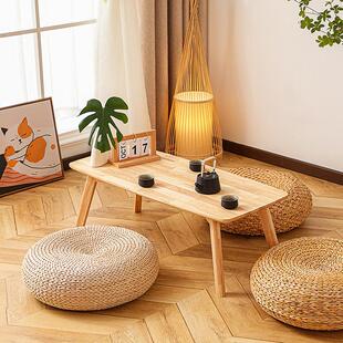 斯堪 纳维亚蒲团加厚垫子稻草圆形海湾窗地板垫藤瑜伽冥想日本榻