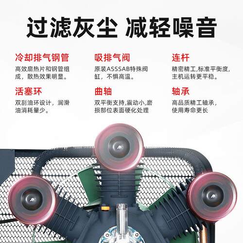 0.36方0.4立方空气压缩机w-0.36/8W-0.4/8空压机3kw4hp空气压缩