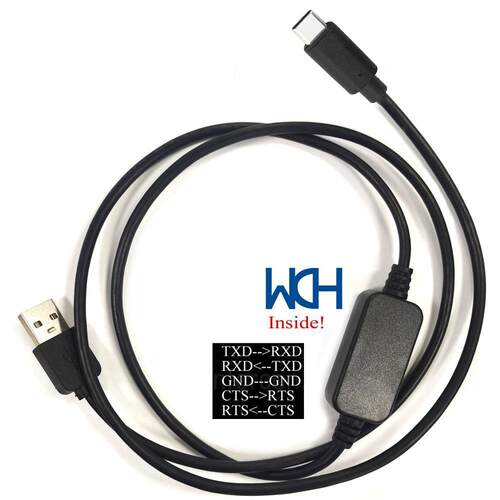 Type C USB双串口通讯线/零调制解调器线NMC/NULL MODEM/对拷线