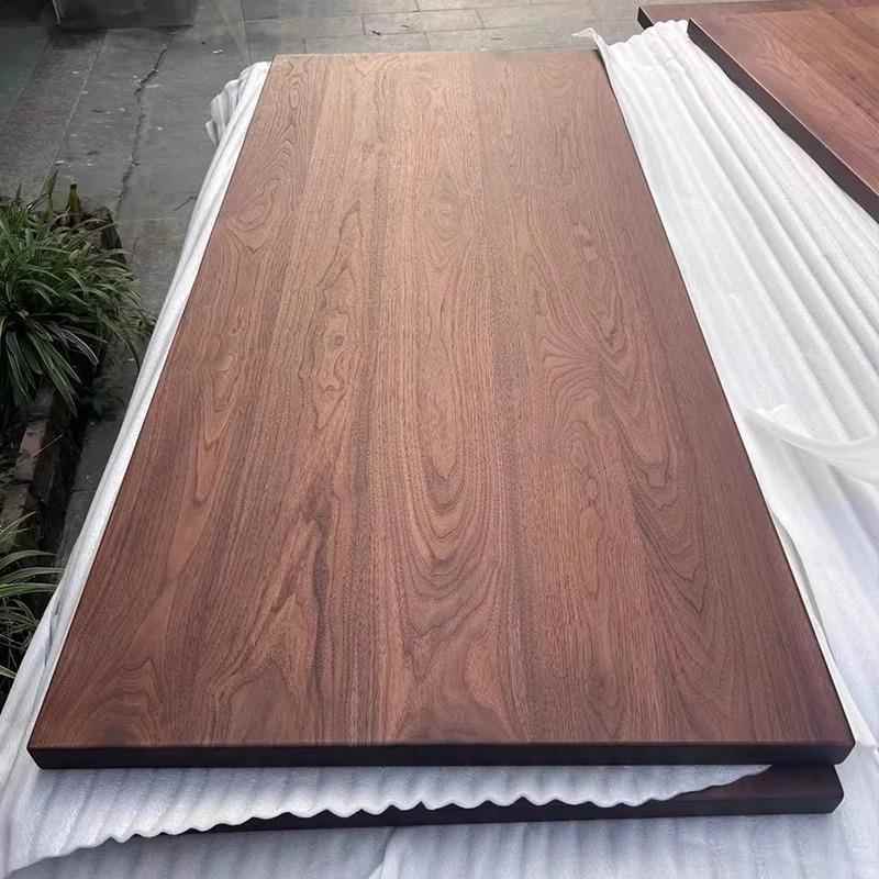 北美黑胡南桃木吧台面IU板fas原桌实木岛台整板茶桌飘窗餐板