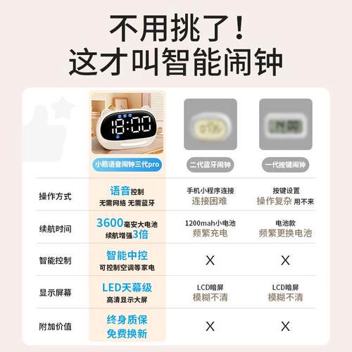 网红闹钟学习计时器儿童智能琪特小学生电子时钟初中生自律款