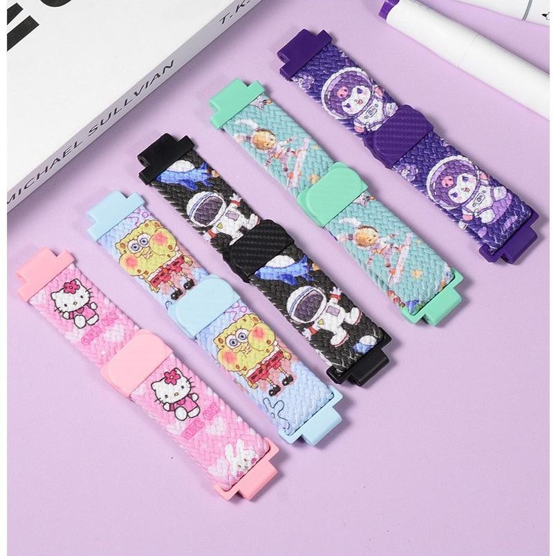 适用于小天才W2223AC手表Q1S/Z3/Z3D弹力编织Y06/Q1C磁吸卡通表带