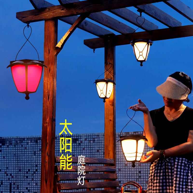 太阳能户外防水庭院院子花园阳台露台室外露营灯壁灯提灯挂灯吊灯
