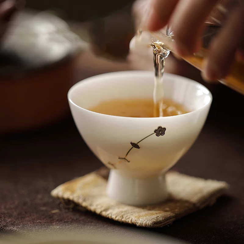 高档锯银羊脂玉白瓷杯主人杯客杯单杯高白品茗杯个性茶具伴手礼,餐饮具,茶杯,淘宝优惠券,粉丝福利购,淘宝优惠卷