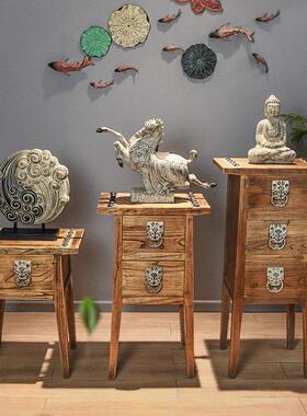 中式客厅玄关民宿落地彷古收纳艺术陈设家居装饰禅意茶室摆件架子