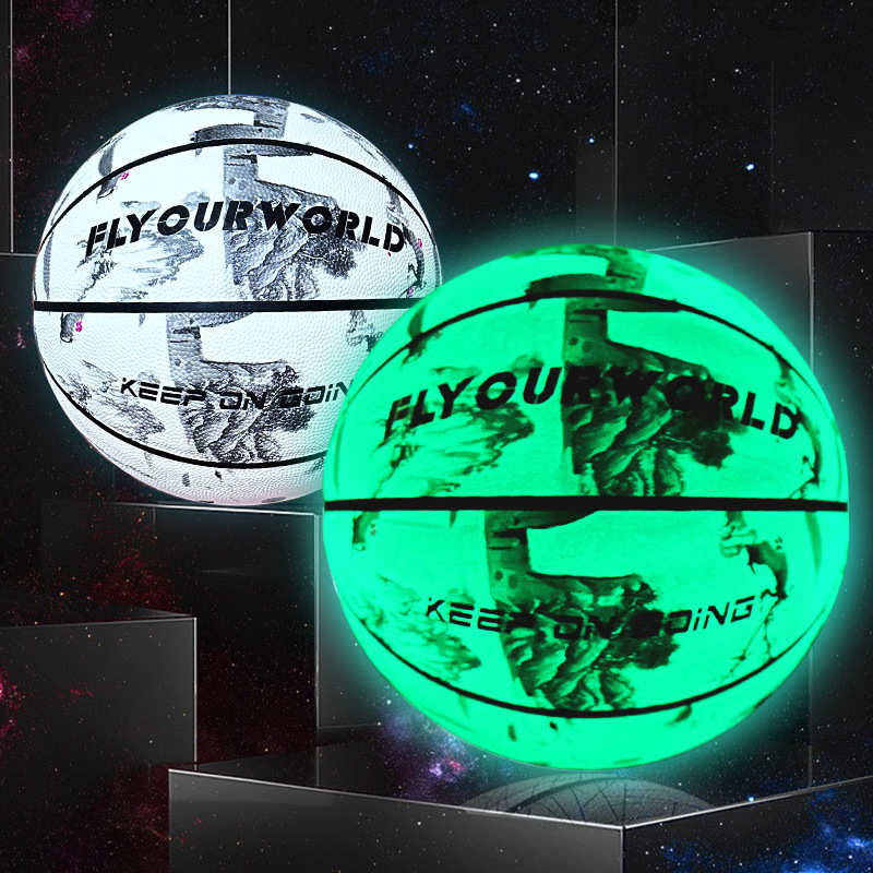 厂家直供炫酷发光夜光篮球五号7号5号儿童学生专用反光篮球耐磨