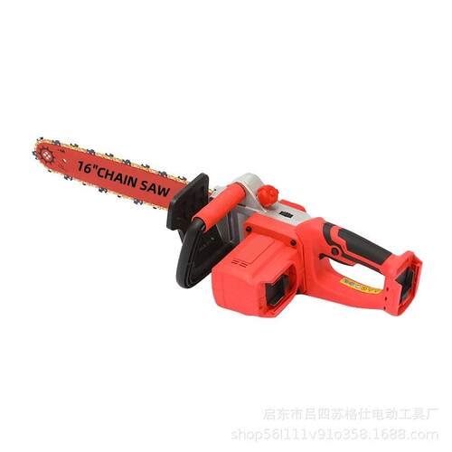 跨境小型锂电充电式大功率手提户外电链锯双电池16寸锯子木工专用