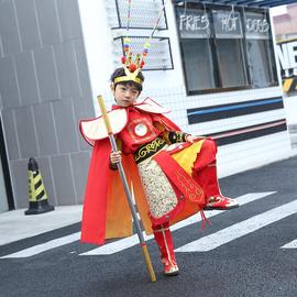 元旦刺绣儿童孙悟空服装齐天大圣演出服美猴王套装猴子衣服