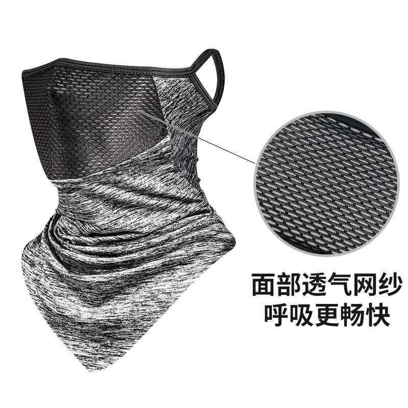 夏季冰丝防晒骑行挂耳面罩透气网运动防尘三角魔术头巾中性无标