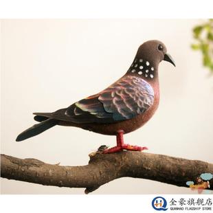 动物模型 仿真信鸽 斑鸠灰鸽子野鸽子道具摄影园林配饰摆件玩具