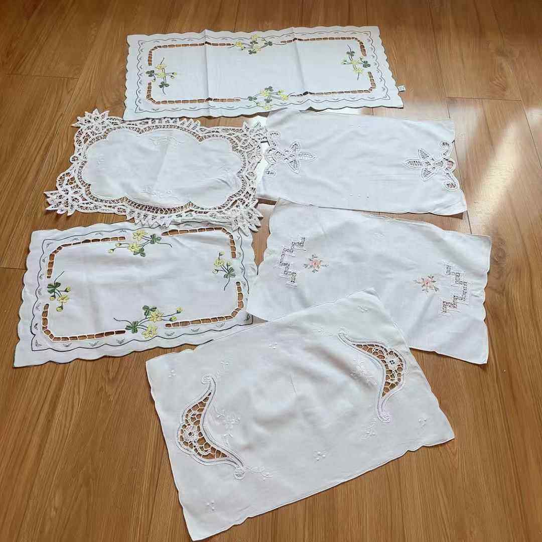 出口欧洲纯棉绣花百代丽镂空餐巾杯垫小桌旗多功能盖巾沙发扶手巾,居家布艺,餐垫,淘宝优惠券,粉丝福利购,淘宝优惠卷