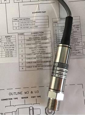 供应现货TE MEAS公司US38系列压力传感器（US381-000002-001BA）