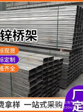 厂家定制镀锌桥架槽式镀锌桥架大跨距梯式托盘式电缆桥架200100