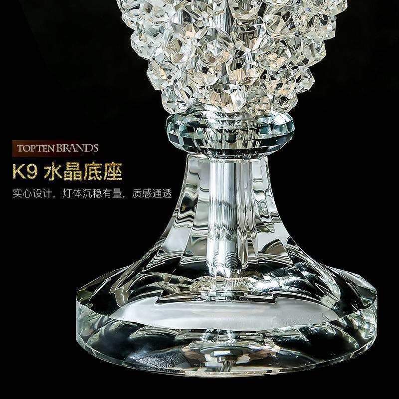 轻奢客厅水晶台灯 2023年新款卧室床头灯 现代简约美式柜台灯装饰