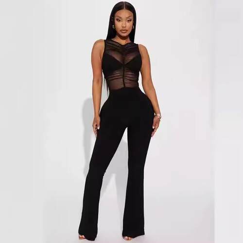 Women's Valentine's Day Sexy Transparent Sheer Mesh Ruched