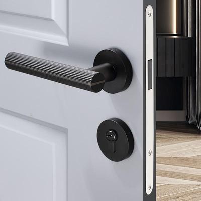 室黑灰色极简内室房卧木门锁家用通用ECX型卫生间门磁吸静音锁分