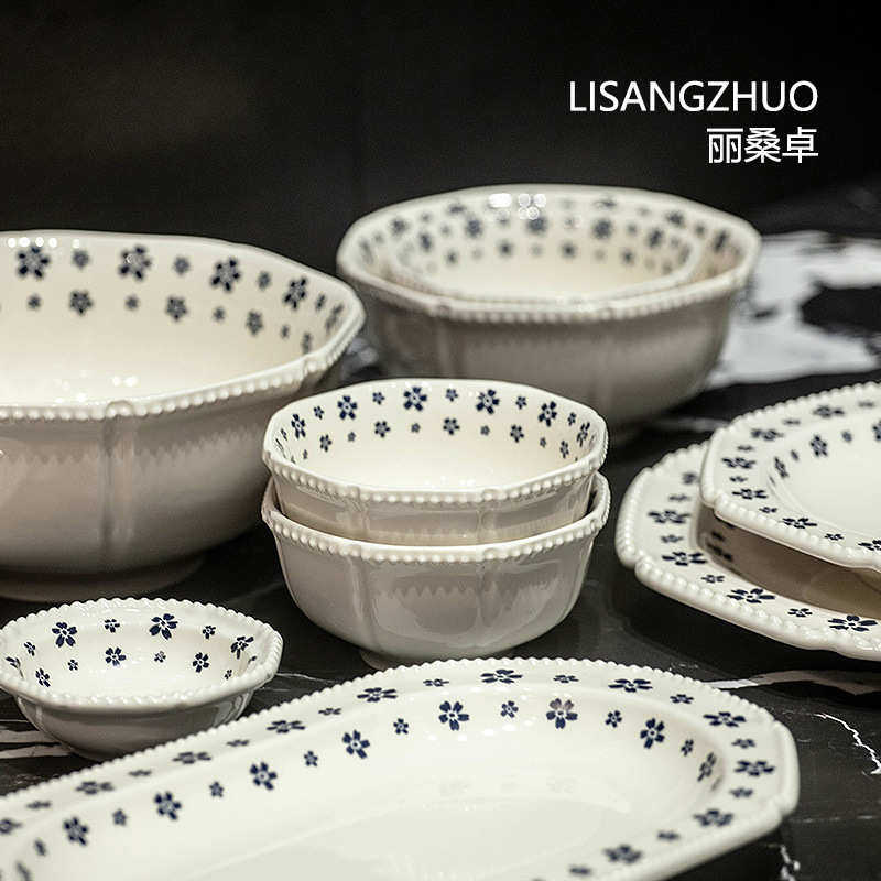 侘寂风餐具套装碗碟盘家用碗高级感碗盘碟筷乔迁简约高颜值餐具