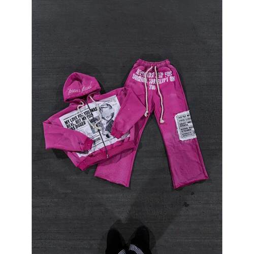 Streetwear Harajuku Retro Two Piece Men and Women Hip Hop