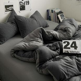 纯色水洗棉被套单件150x200x230cm被罩床上四件套被单三件套床笠