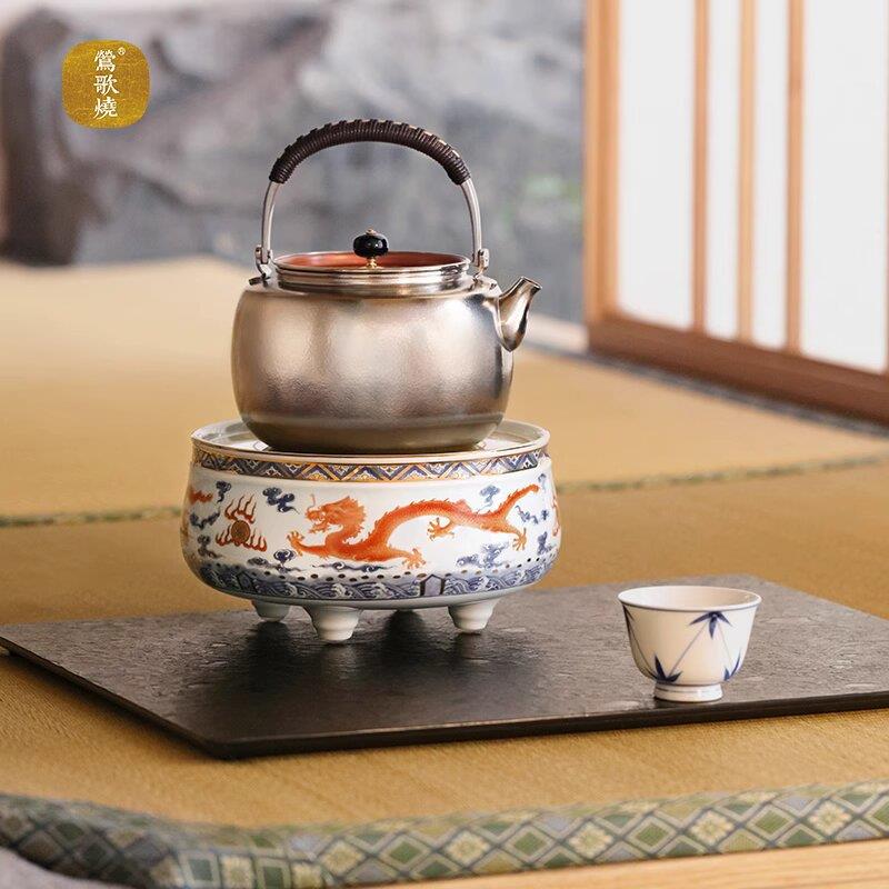莺歌烧新品电陶炉煮茶器电炉铁壶银壶专用静音烧水炉电热茶炉茶具