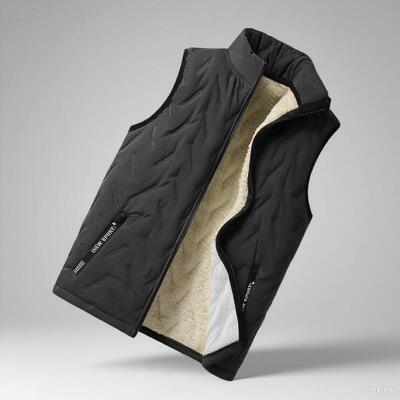 R 70453 Fleece Vest Men Winter Warm Outerwear 羊羔绒保暖马甲