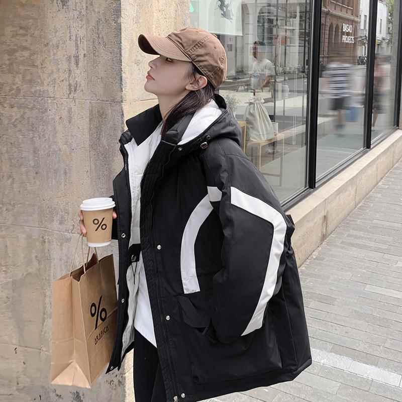 鸭工装派克羽绒服女外季新款C116-685冬宽松时尚显瘦白绒冲锋衣连