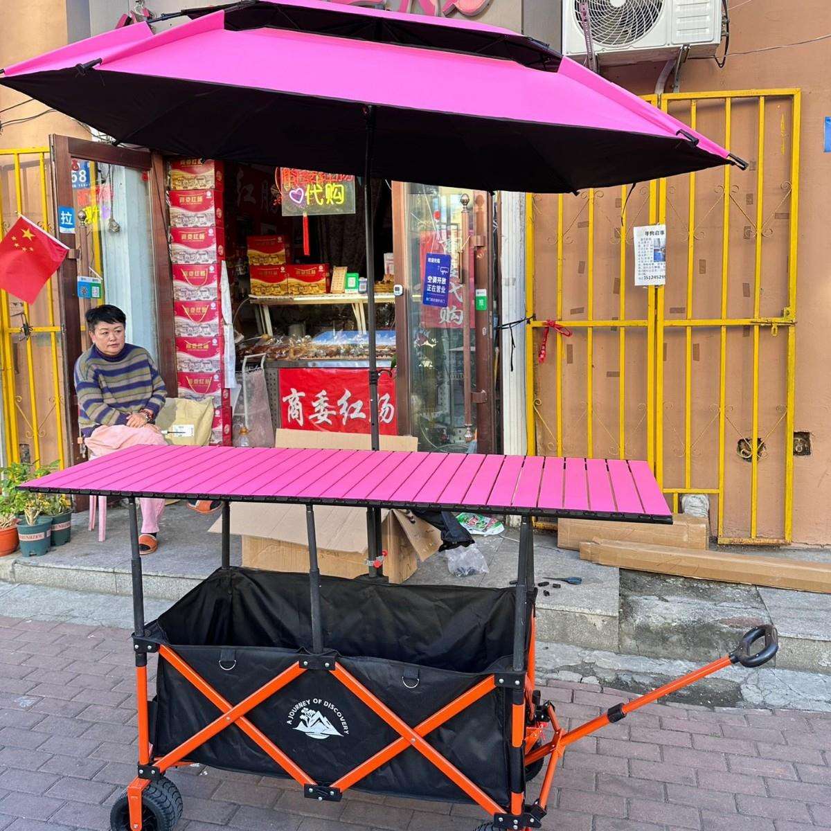 可升降聚拢拉车168*72桌板摆摊车多用途万向强承重露营万向移动