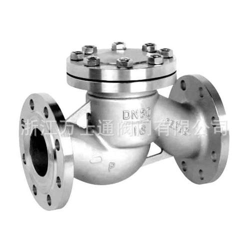 手动升降式止回阀H41W-16P国标不锈钢304旋启式单向法兰止回阀