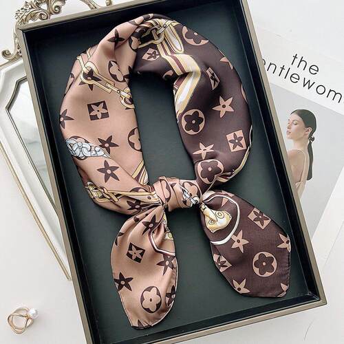 70cm small square scarf imitating real silk 印花丝巾彷真丝