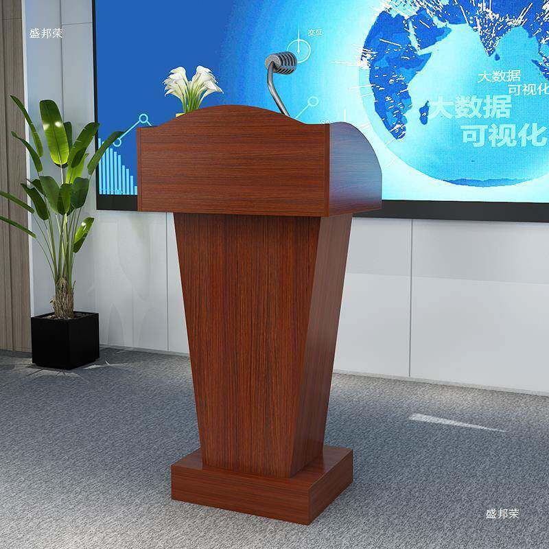 讲台老师讲桌多媒体演讲台迎宾台学校教室教师讲台桌高级灰无抽款