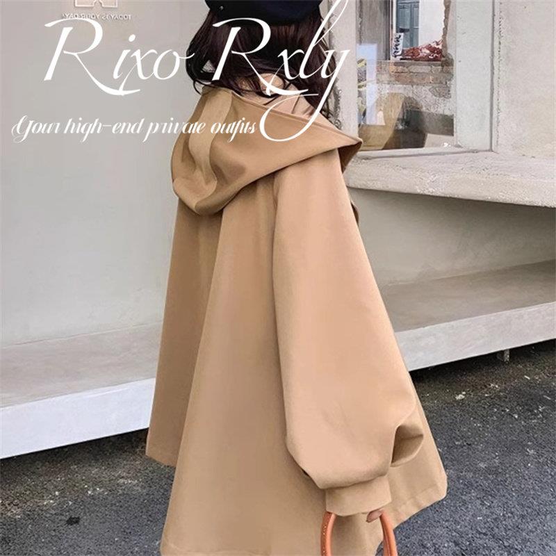 RIXO RXLY小个子短版风衣女春秋宽松显瘦高级感气质连帽外套上衣