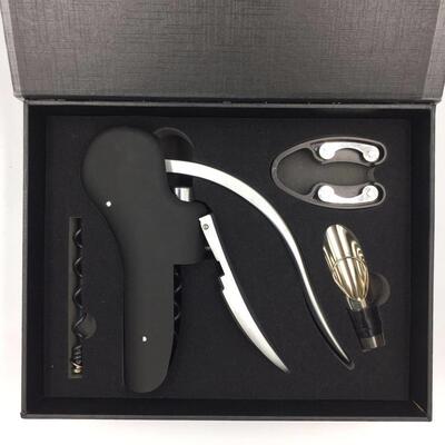 4pcs zinc alloy wine bottle opener set锌合金葡萄酒红酒开瓶器