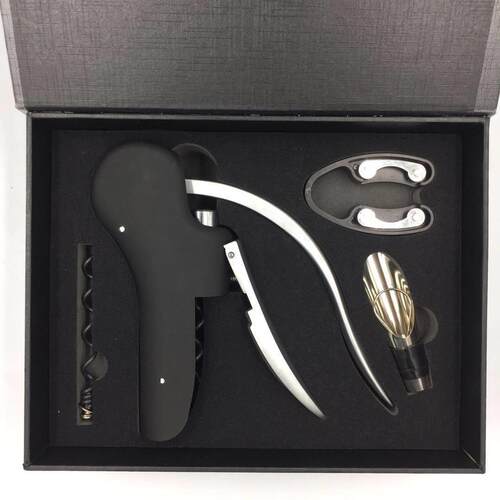 4pcs zinc alloy wine bottle opener set锌合金葡萄酒红酒开瓶器