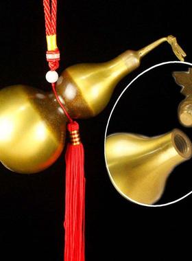 铜葫芦带五帝钱可开盖大小号真铜光面葫芦挂件车挂葫芦金属工艺品