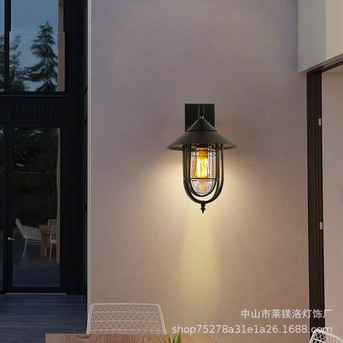 简332美式现代家装ld过道灯墙壁室e外复古艺约防水铁灯具壁灯
