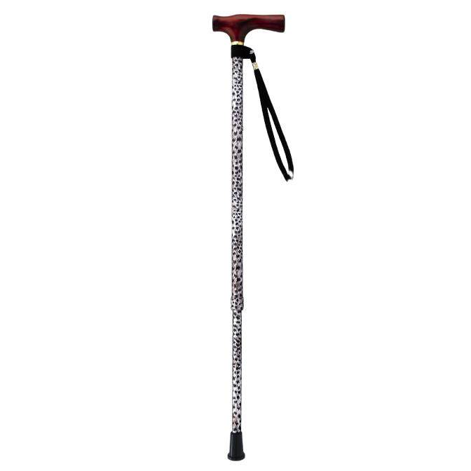 高档超日防本进口伸缩滑手杖铝合金杖身轻实木握把旅游登山杖300