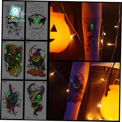 Halloween night glow tattoo face patch万圣节夜光纹身脸贴