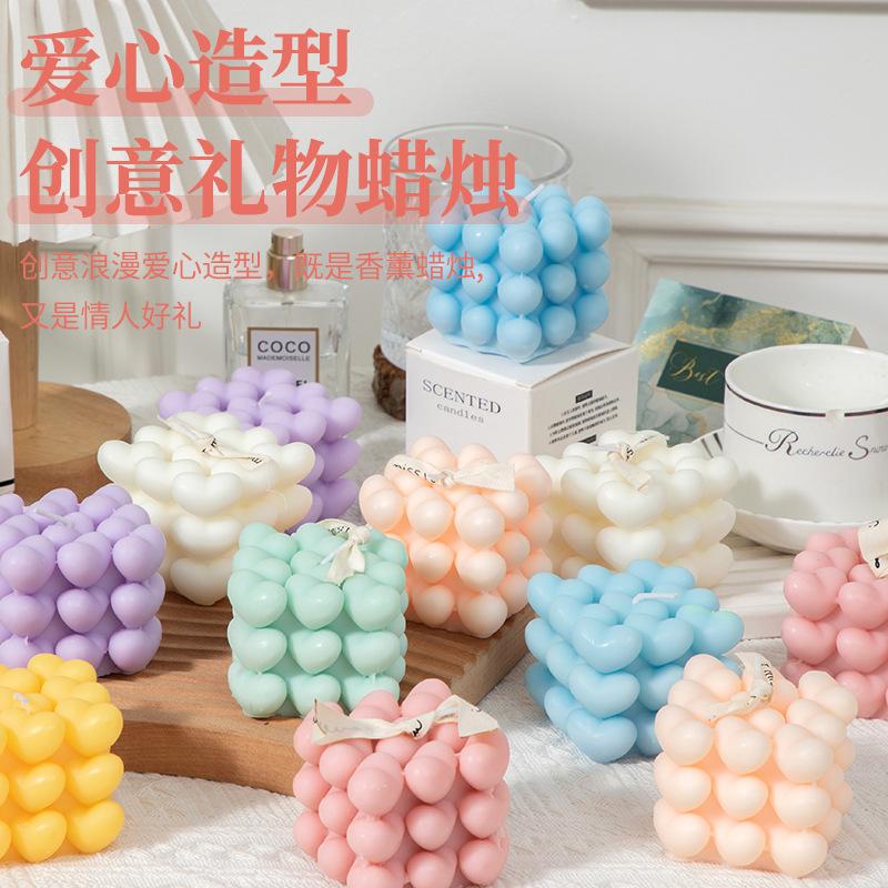 伴手礼爱心蜡烛礼物心形几何蜡片